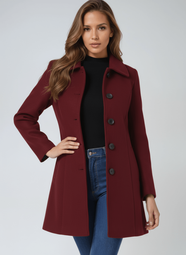 Amber Classic Tailored Wool Blend Coat