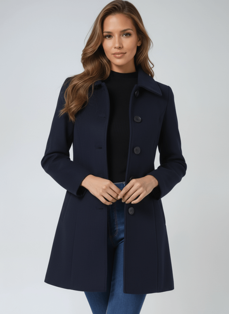 Amber Classic Tailored Wool Blend Coat