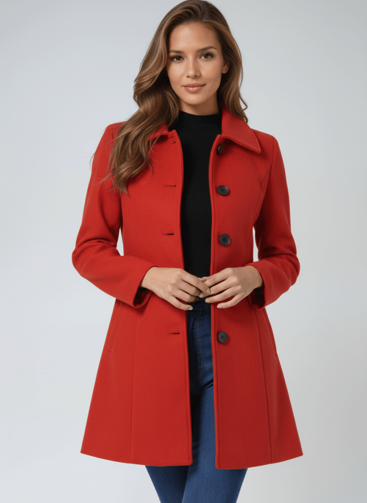 Amber Classic Tailored Wool Blend Coat