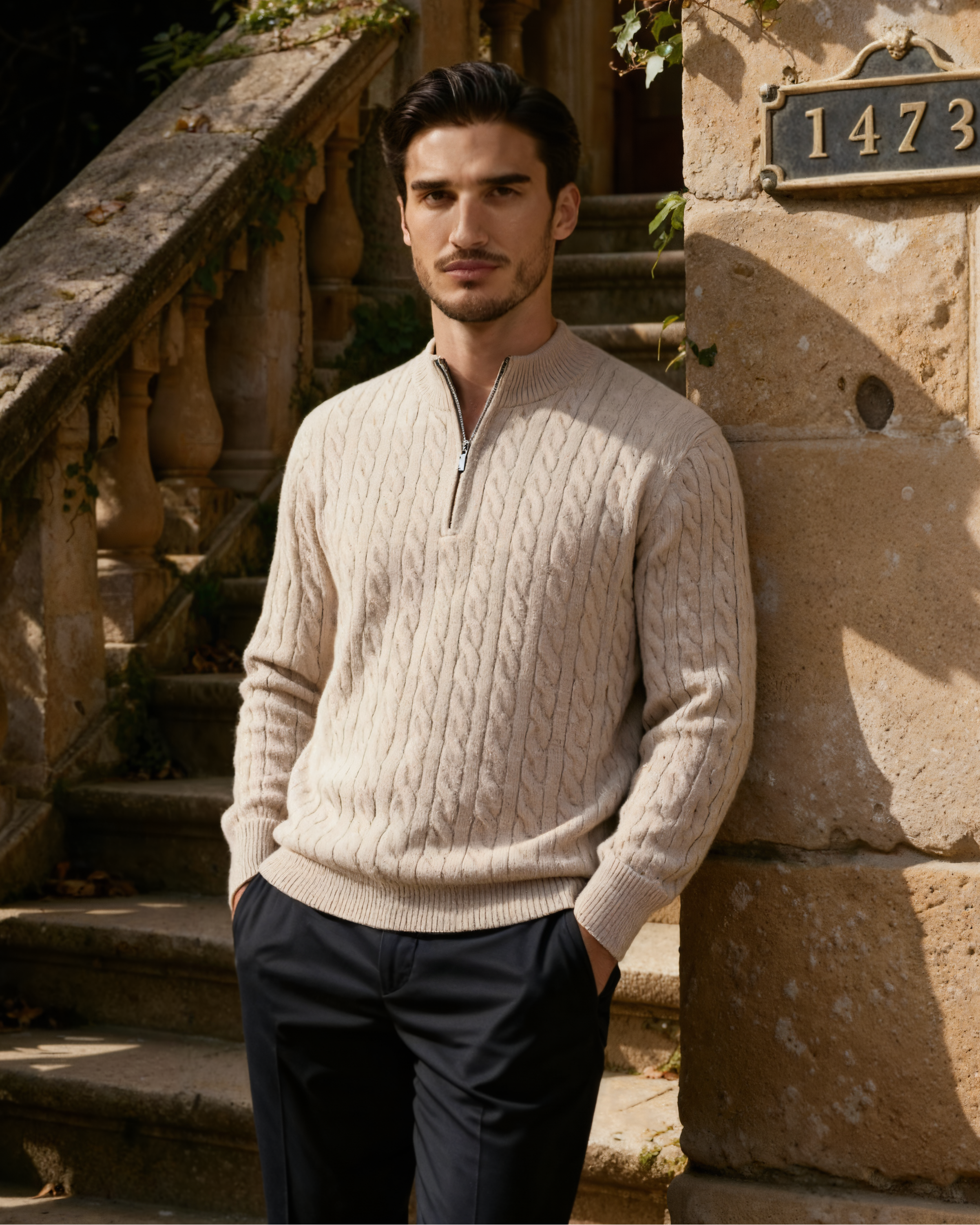 Ciedera Cashmere Woven Half Zip