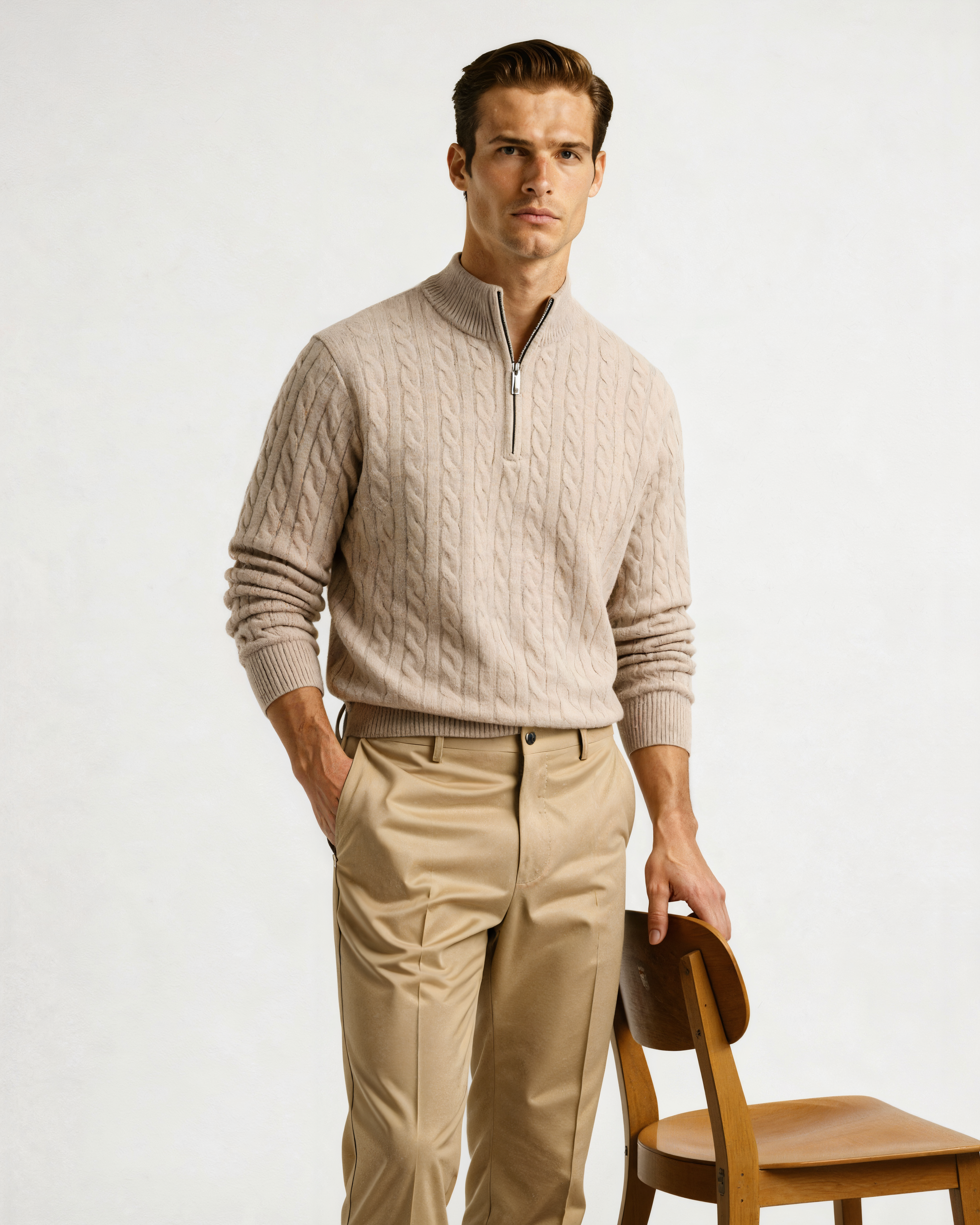 Ciedera Cashmere Woven Half Zip