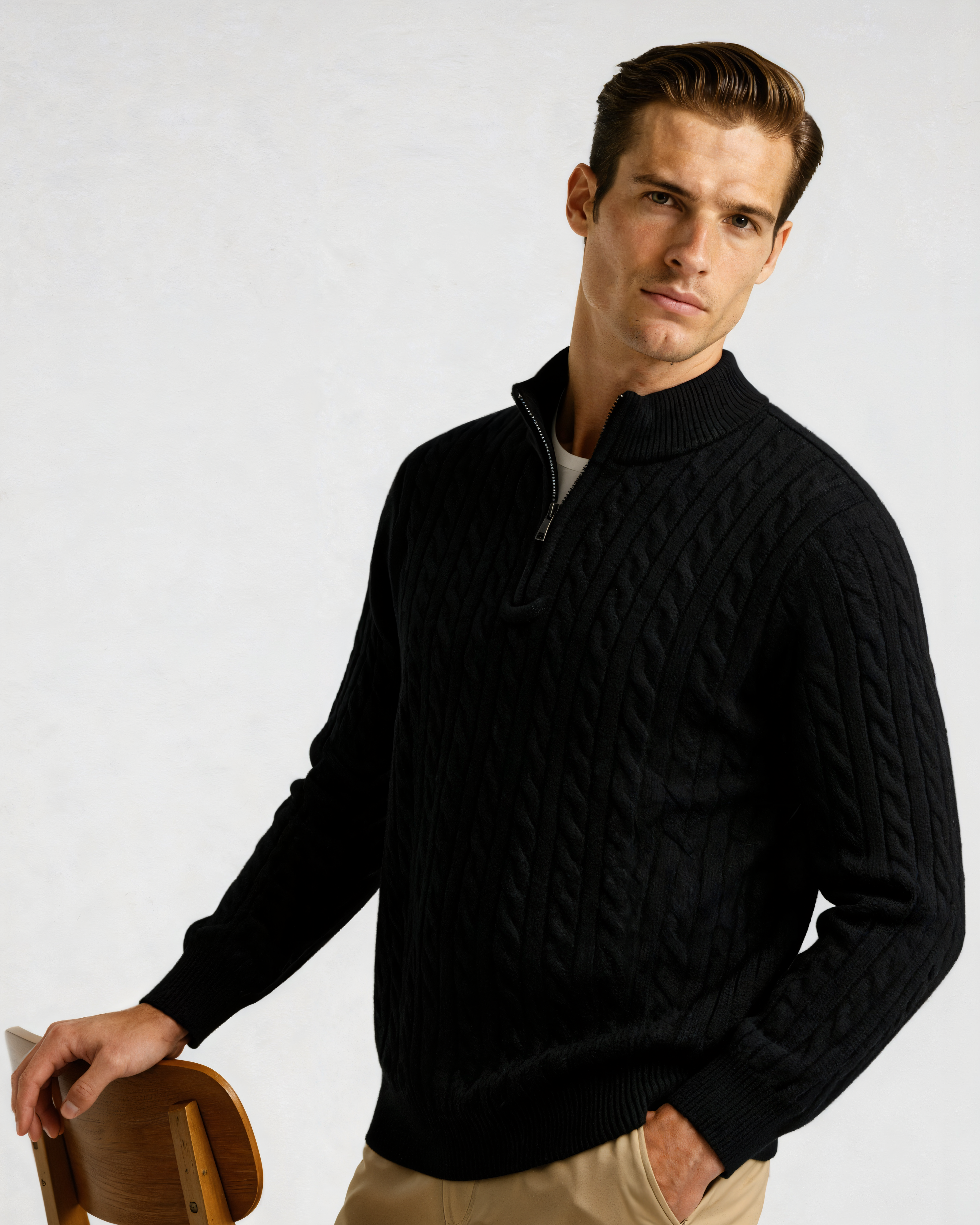 Ciedera Cashmere Woven Half Zip
