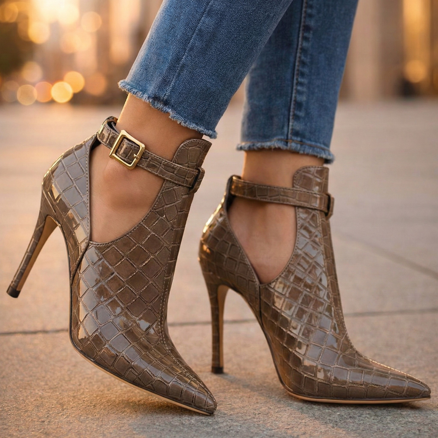 Aurea Gator Stiletto Heels