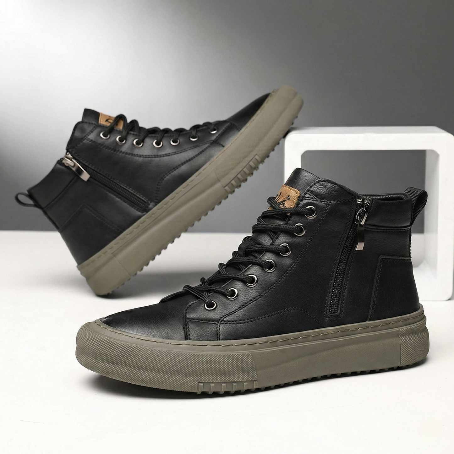 Regent Leather High-Top Sneakers