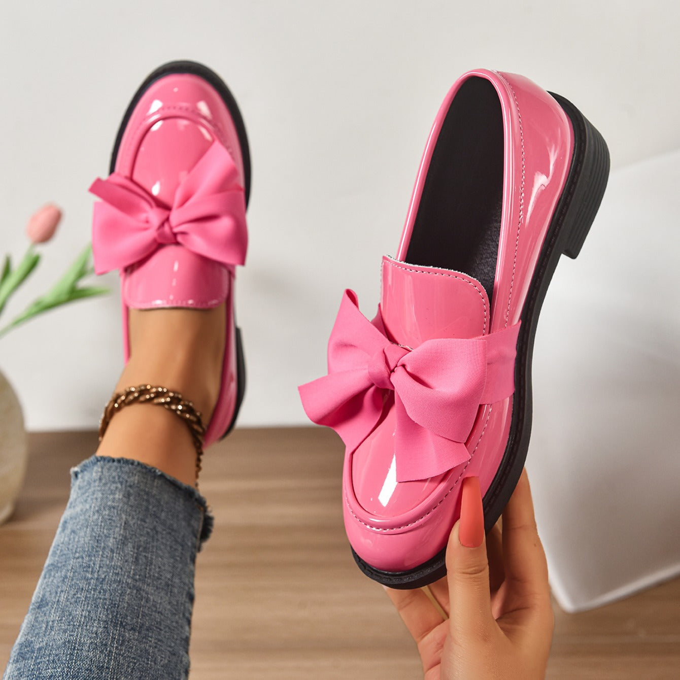 Valencia Bow Patent Loafers