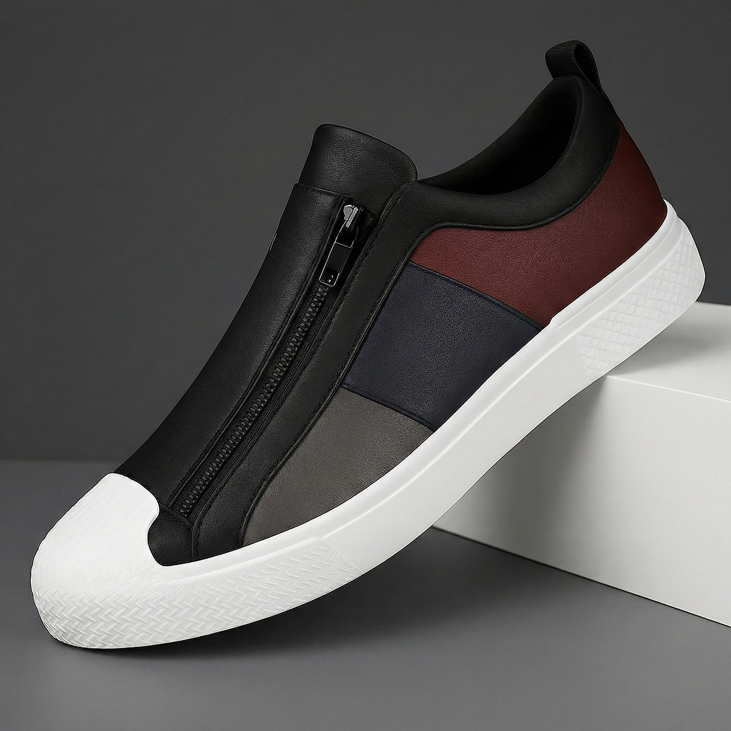Navarro Leather Zip Sneakers