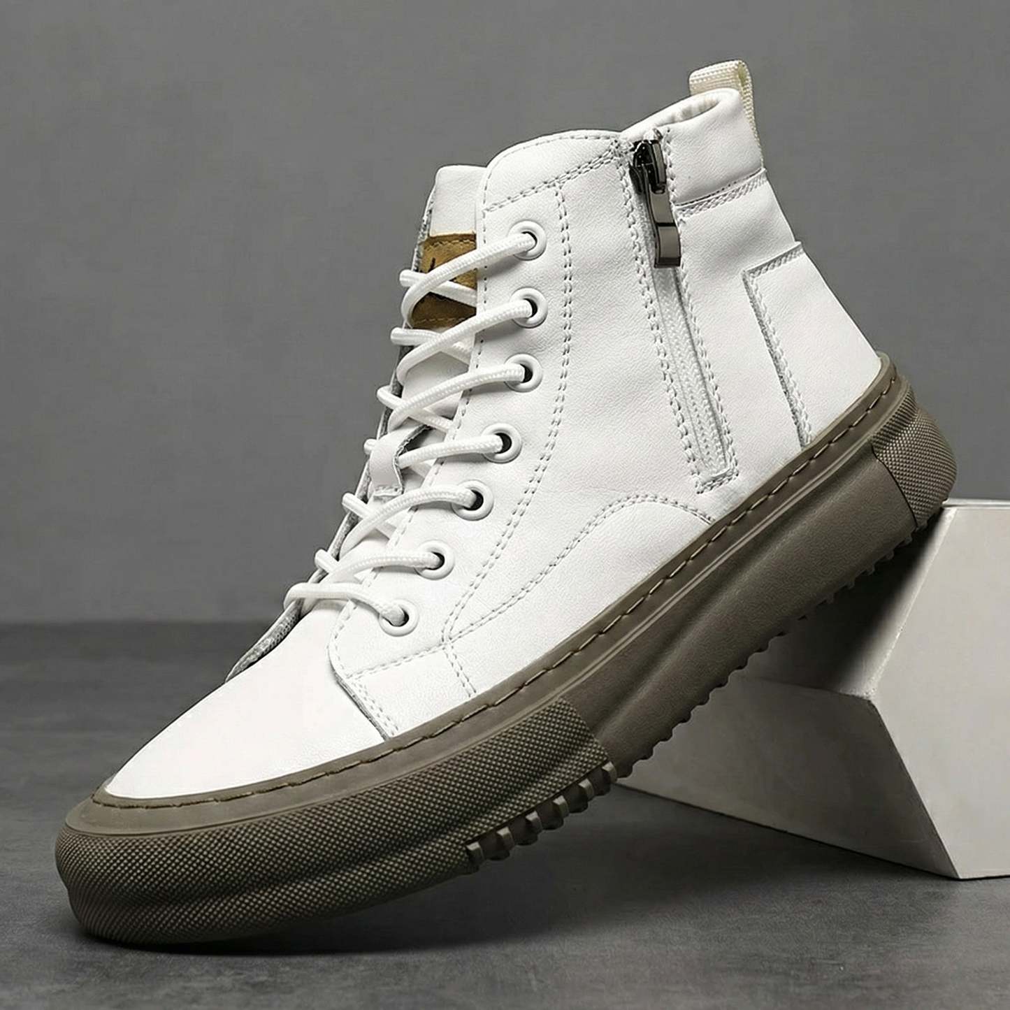 Regent Leather High-Top Sneakers