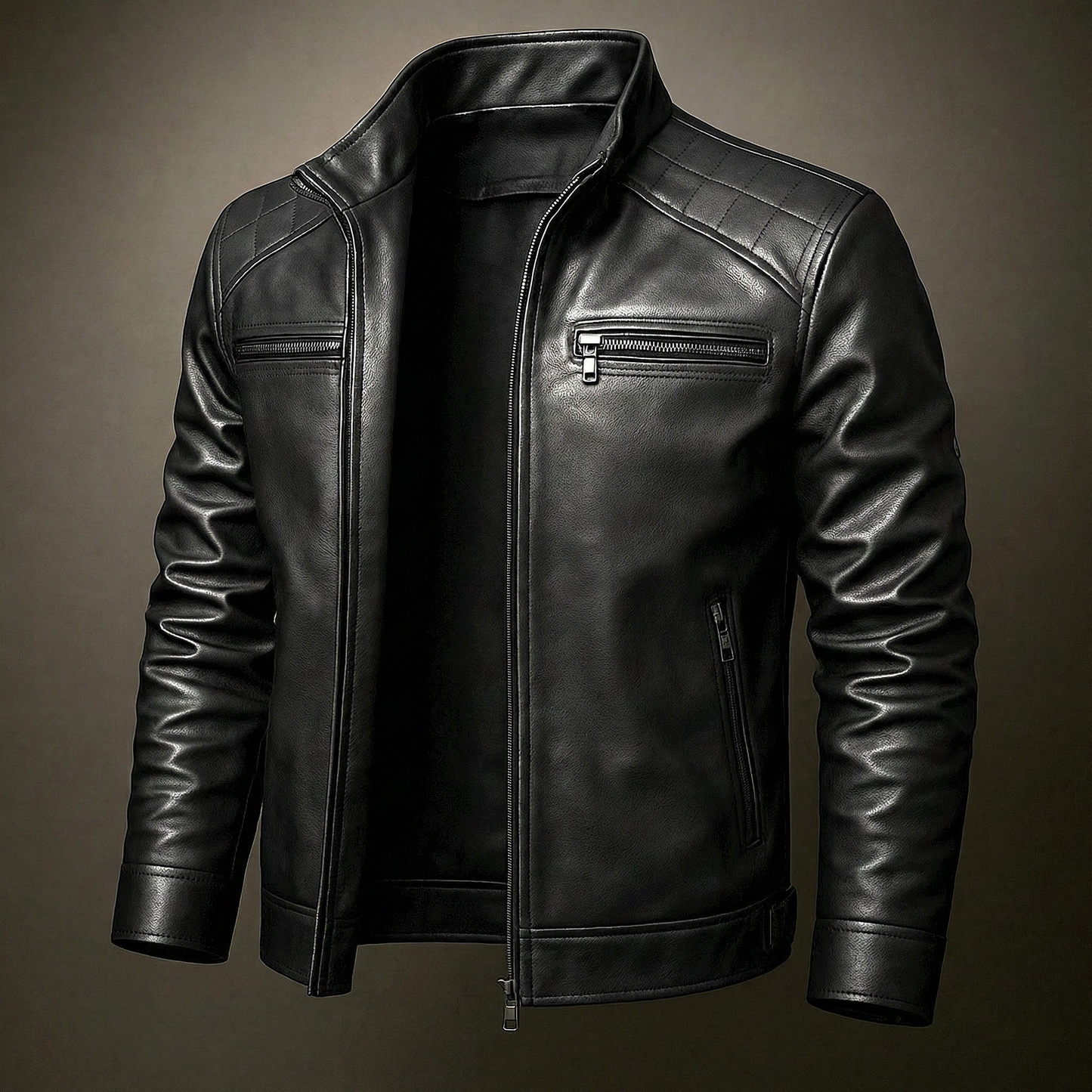 Alder Classic Leather Biker Jacket