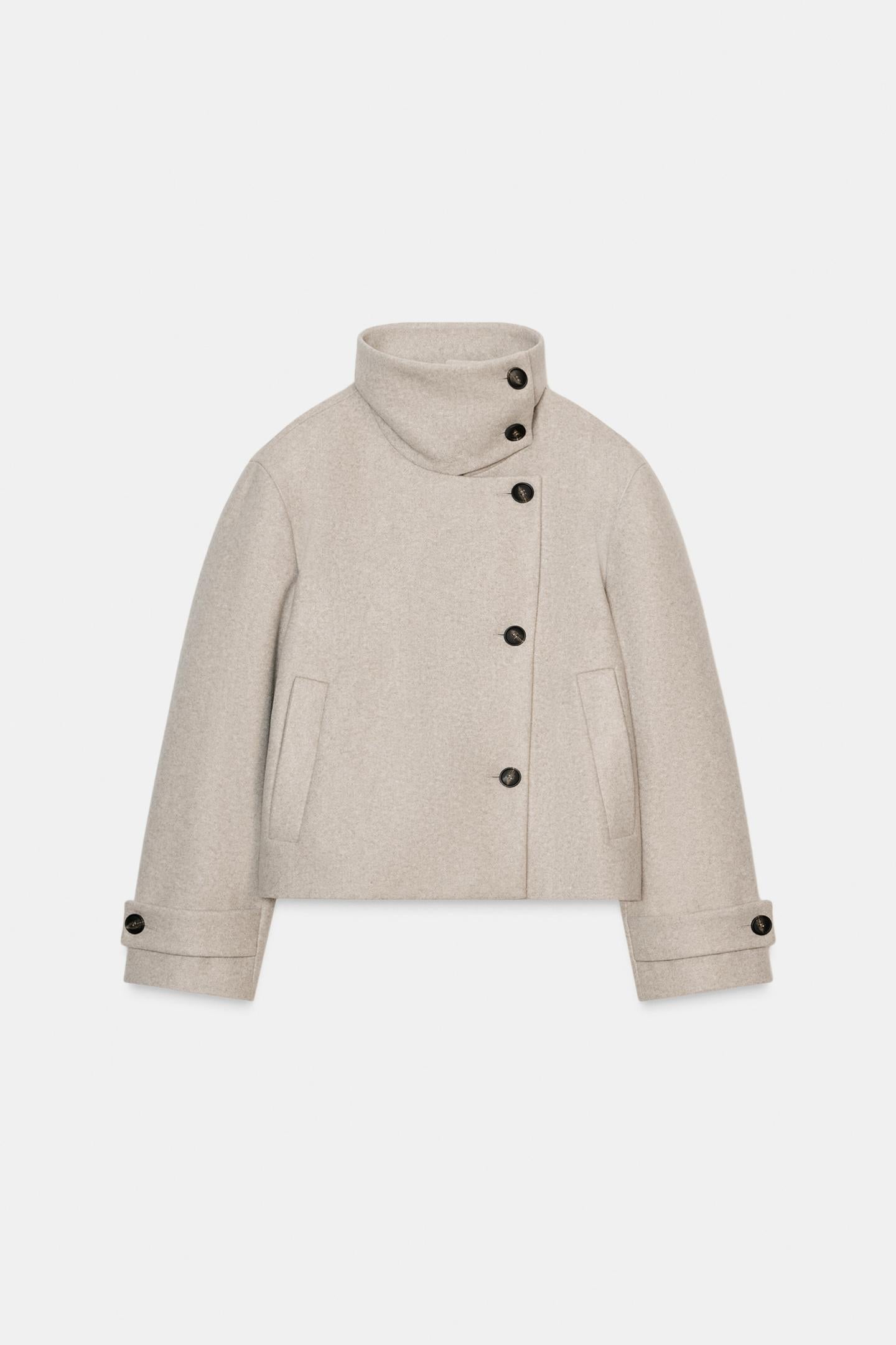 Evire Textured Wool-Blend Short Coat
