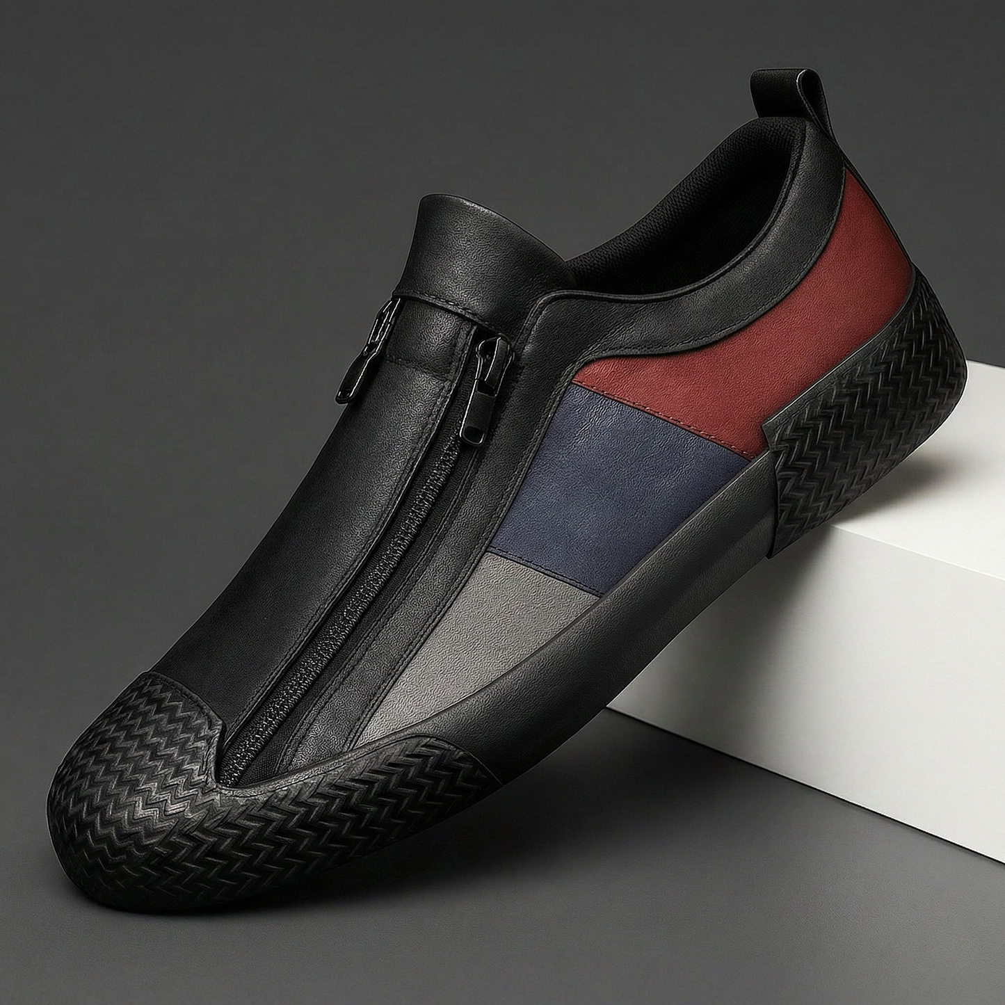 Navarro Leather Zip Sneakers