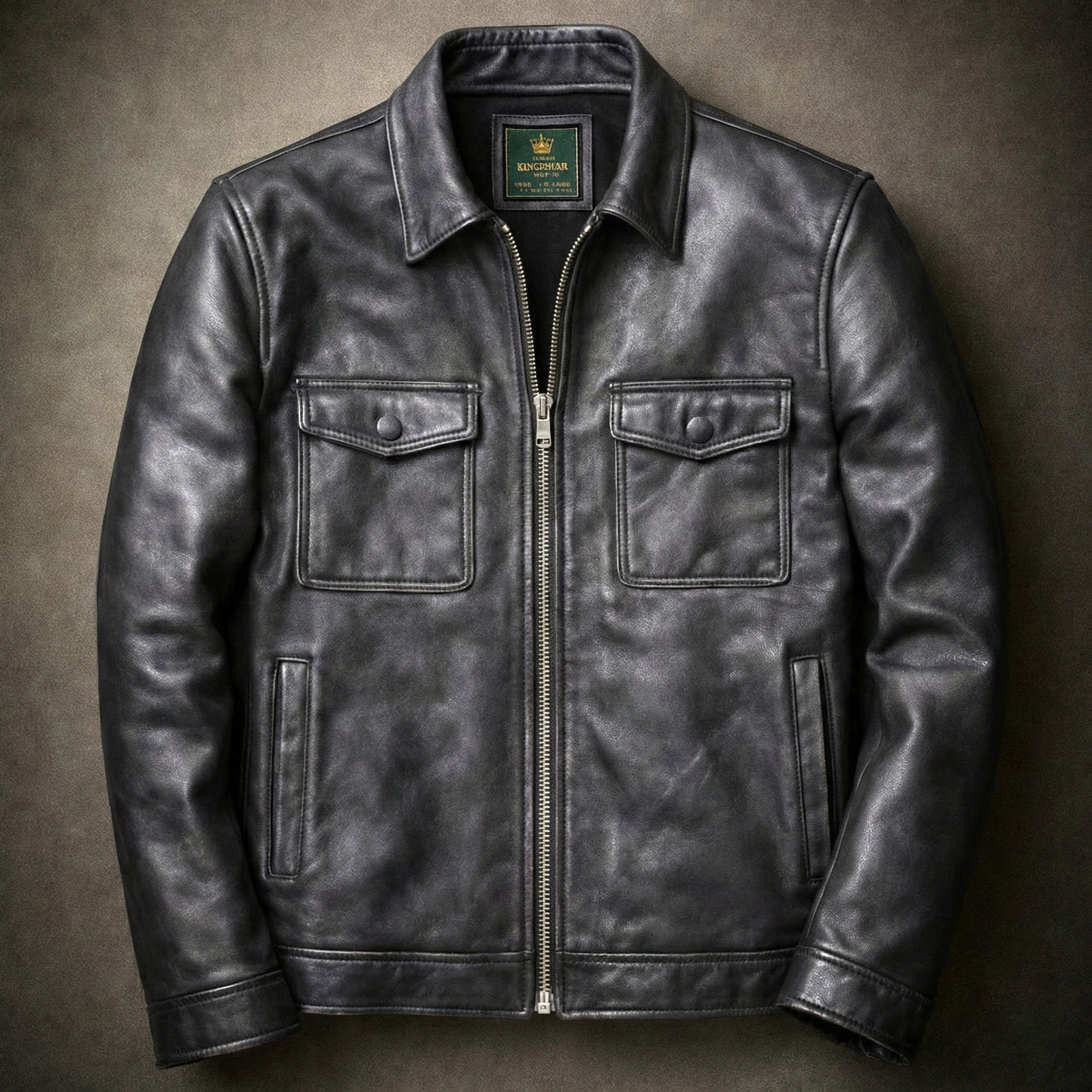 Trenton Classic Leather Utility Jacket