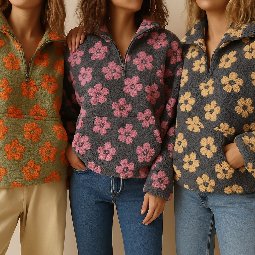 Ciedera Floral Fleece Pullover