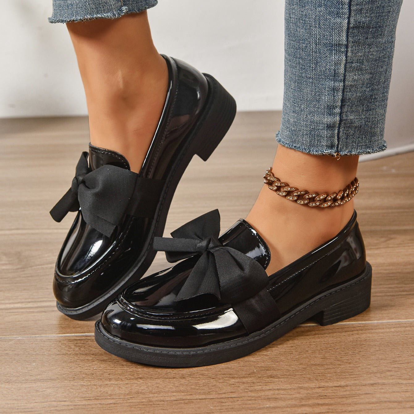 Valencia Bow Patent Loafers