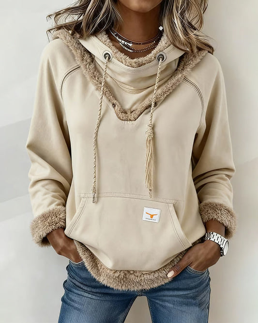 Lola Hooded Fleece Trim Hoodie