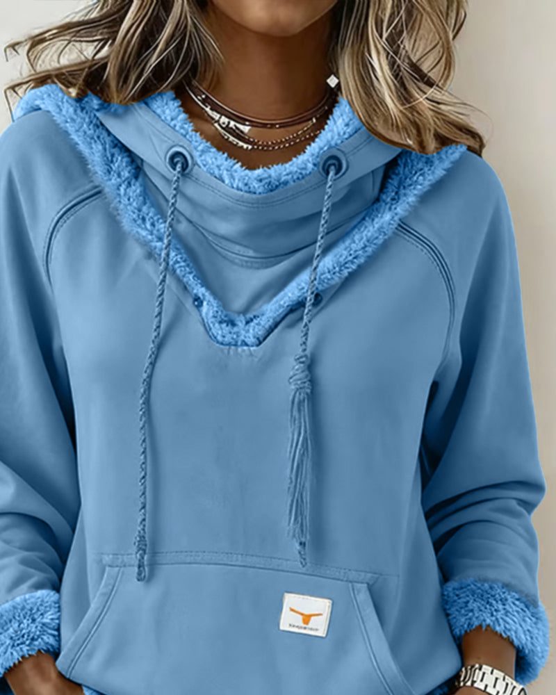 Lola Hooded Fleece Trim Hoodie