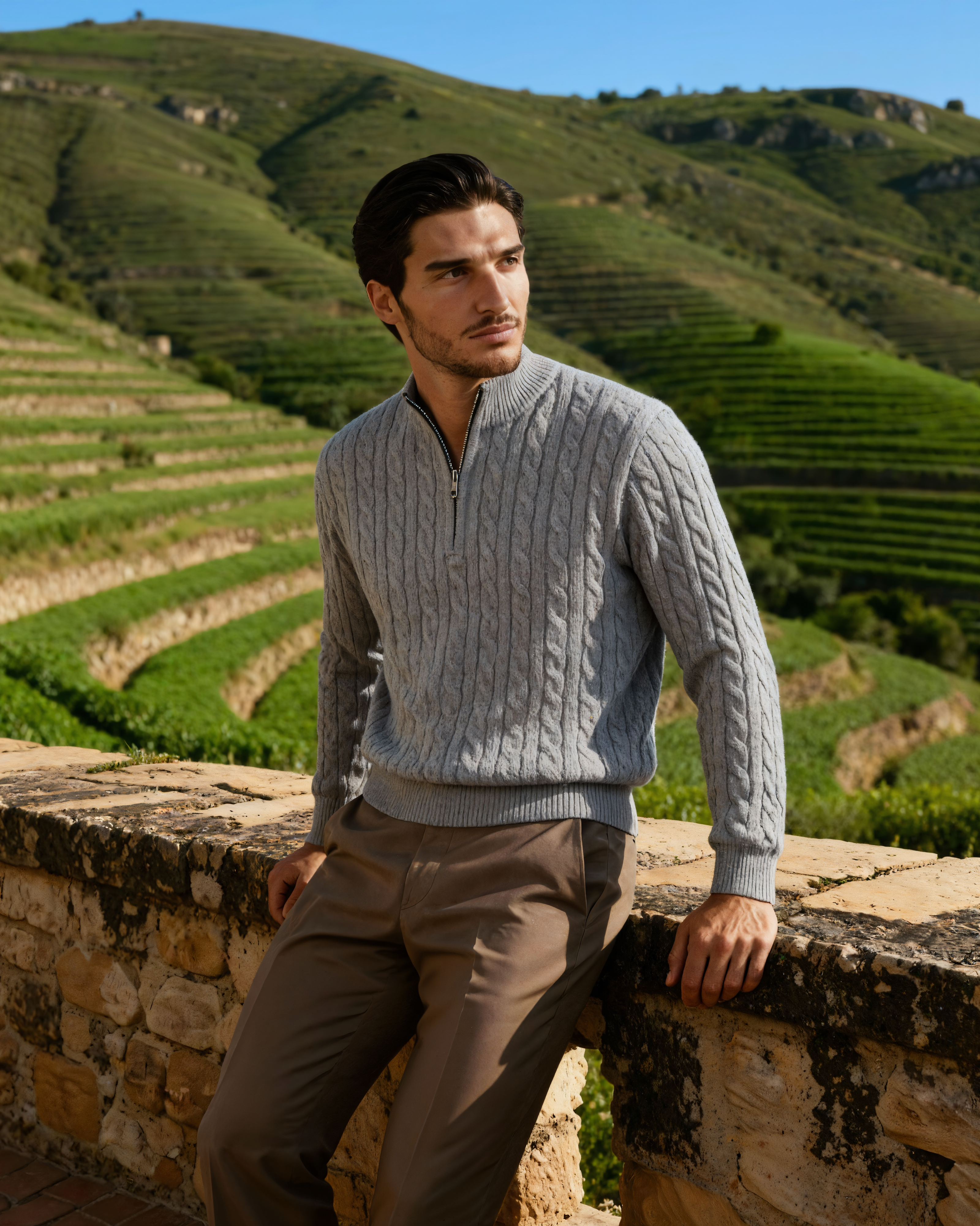 Ciedera Cashmere Woven Half Zip