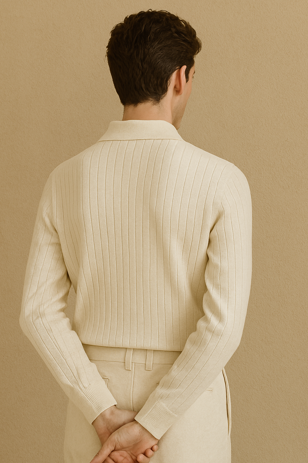 Ciedera Striped Long Sleeve Polo