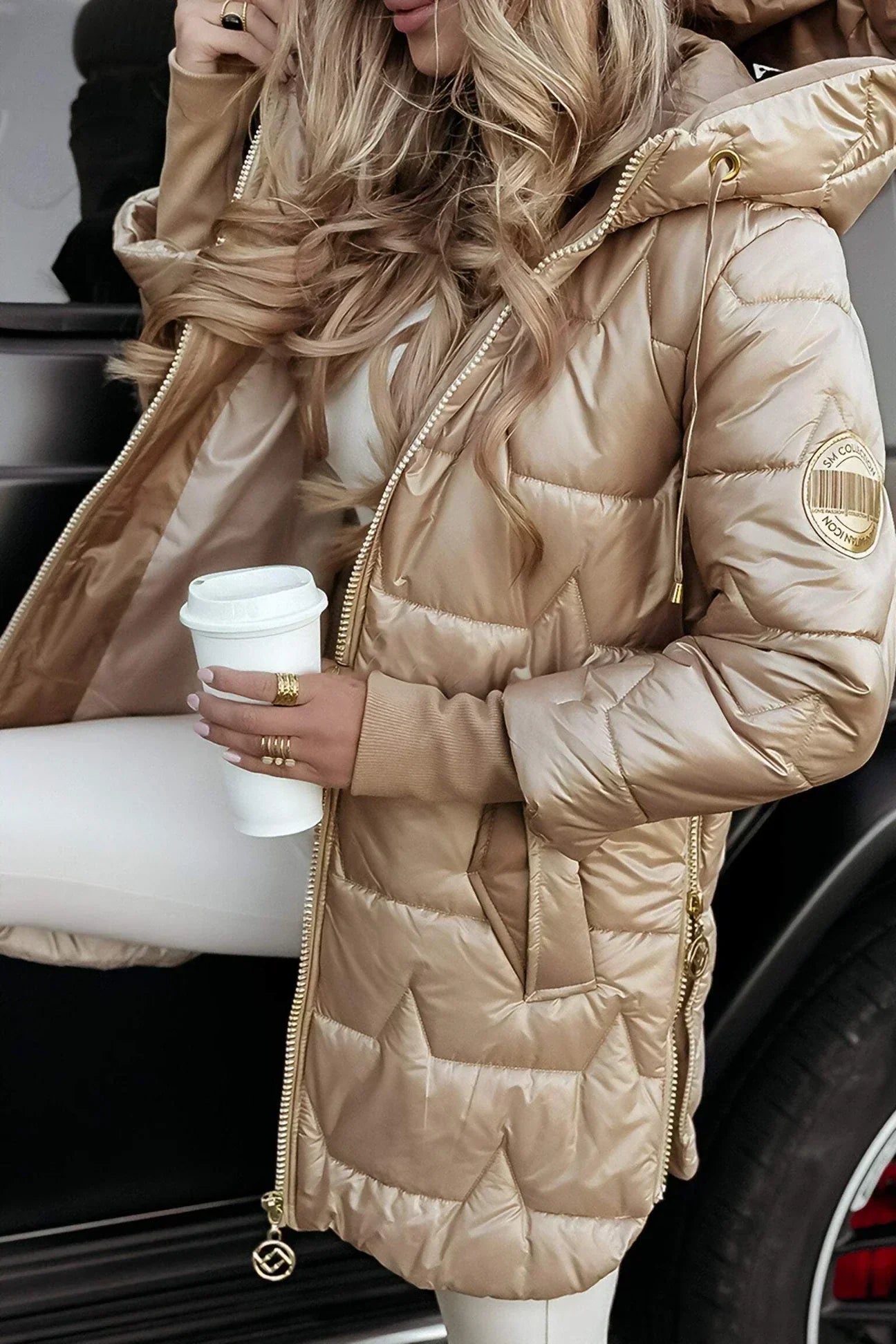 Ciedera Metallic Puffer Jacket