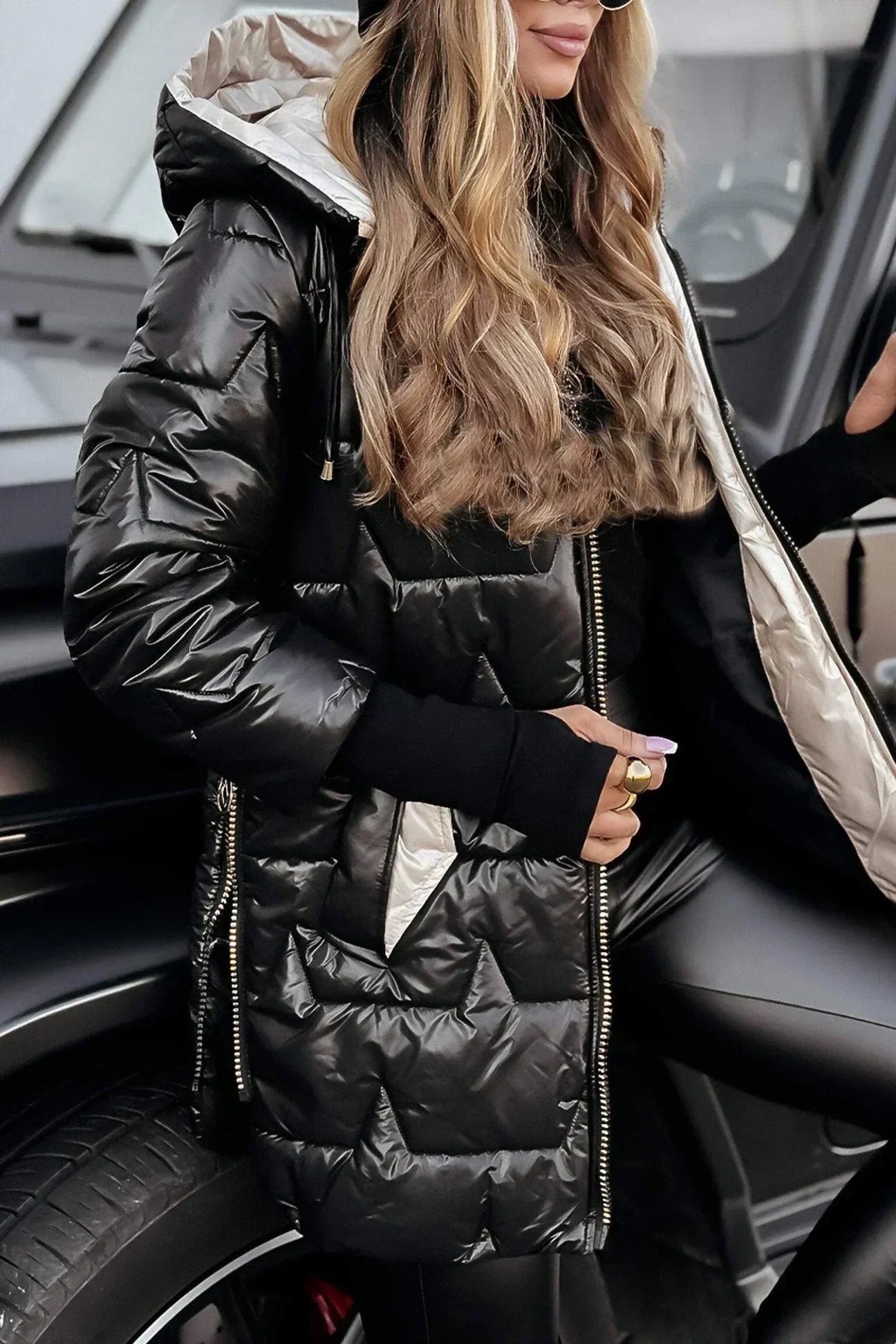 Ciedera Metallic Puffer Jacket