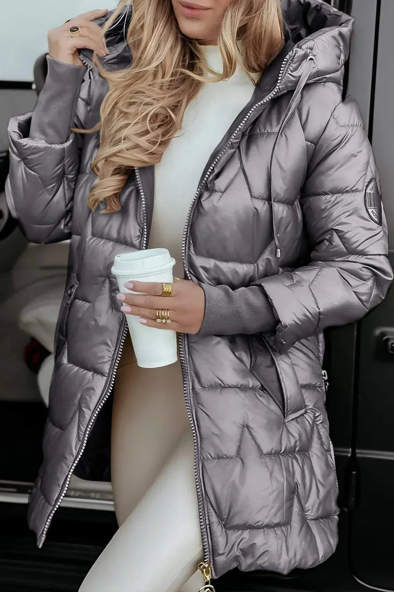 Ciedera Metallic Puffer Jacket