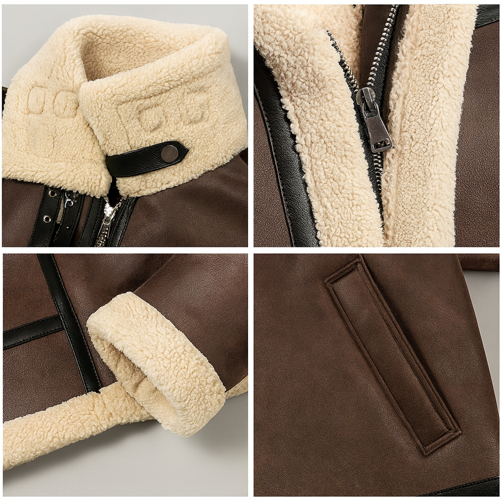 Fermo Shearling Lined Leather Jacket