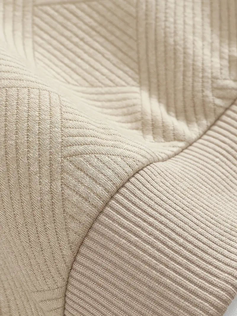 Geometric Knit Half-Zip Sweater