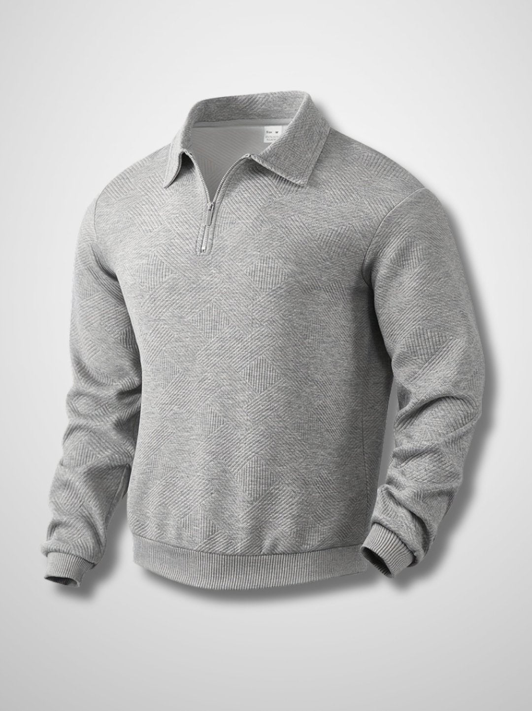 Geometric Knit Half-Zip Sweater