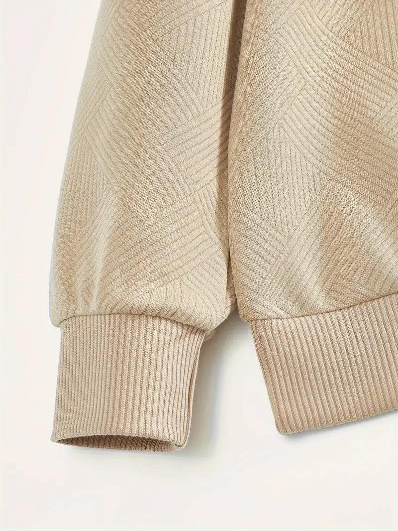 Geometric Knit Half-Zip Sweater