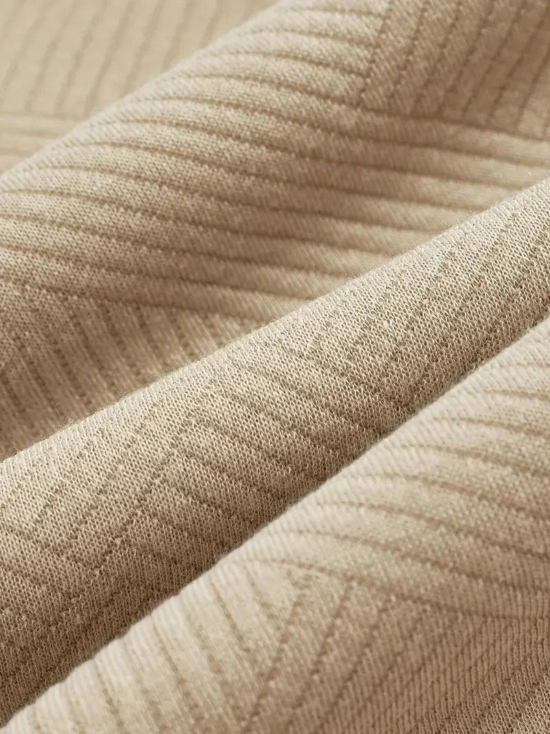 Geometric Knit Half-Zip Sweater