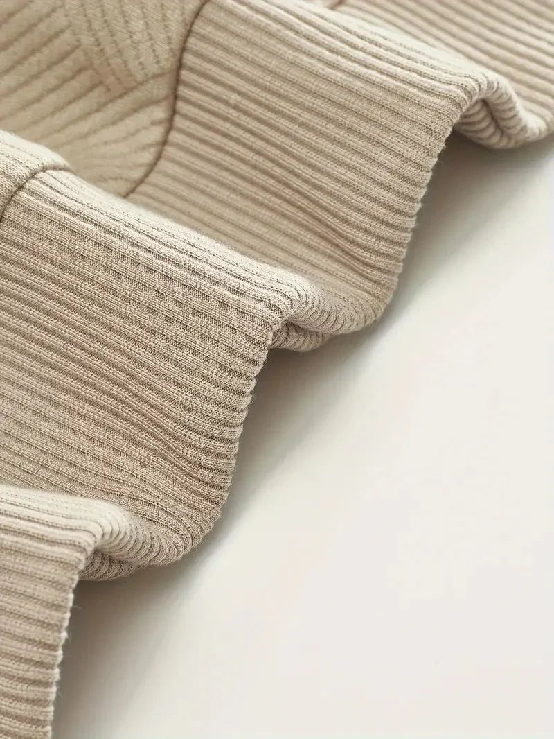 Geometric Knit Half-Zip Sweater