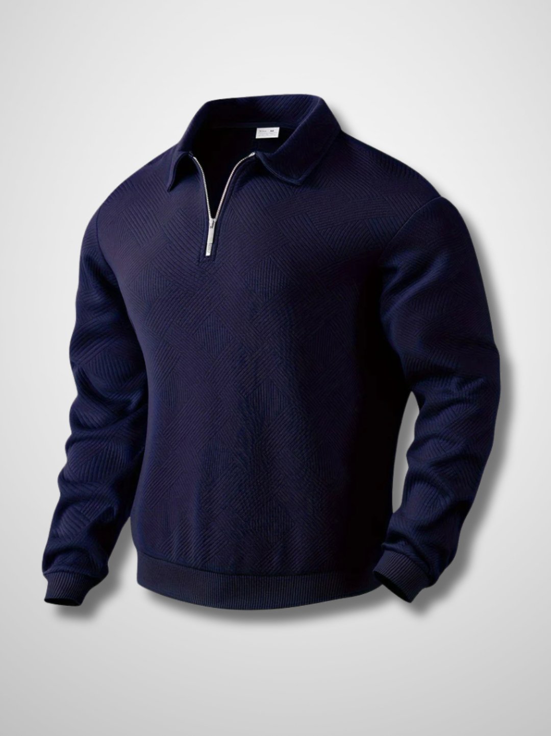 Geometric Knit Half-Zip Sweater