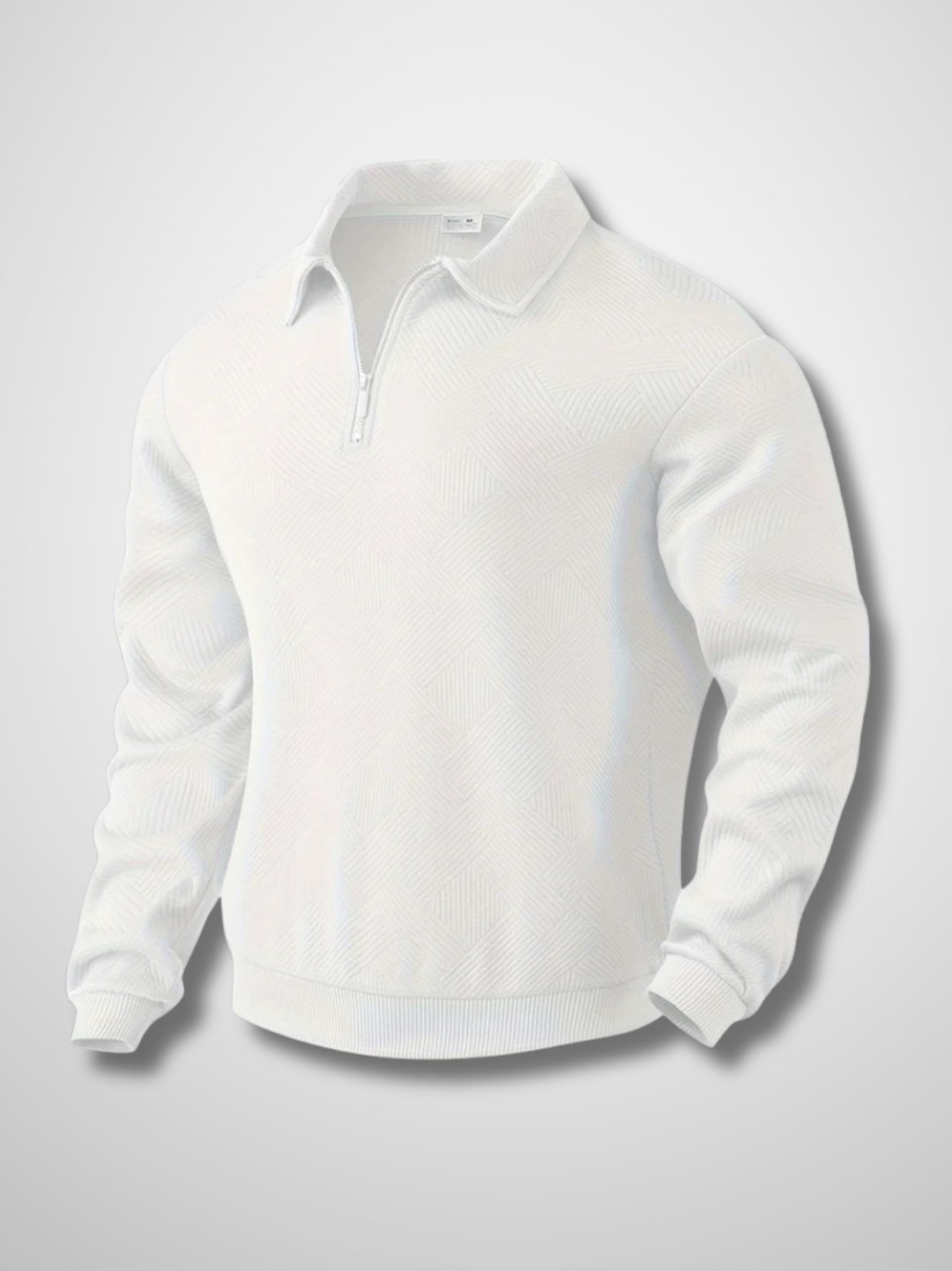 Geometric Knit Half-Zip Sweater