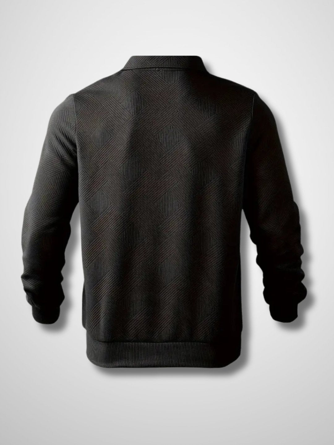 Geometric Knit Half-Zip Sweater