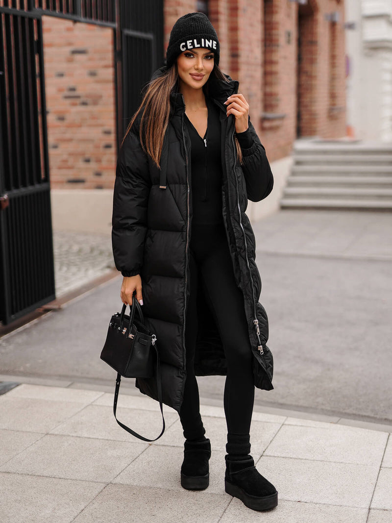 Ciedera Long Quilted Winter Puffer Coat