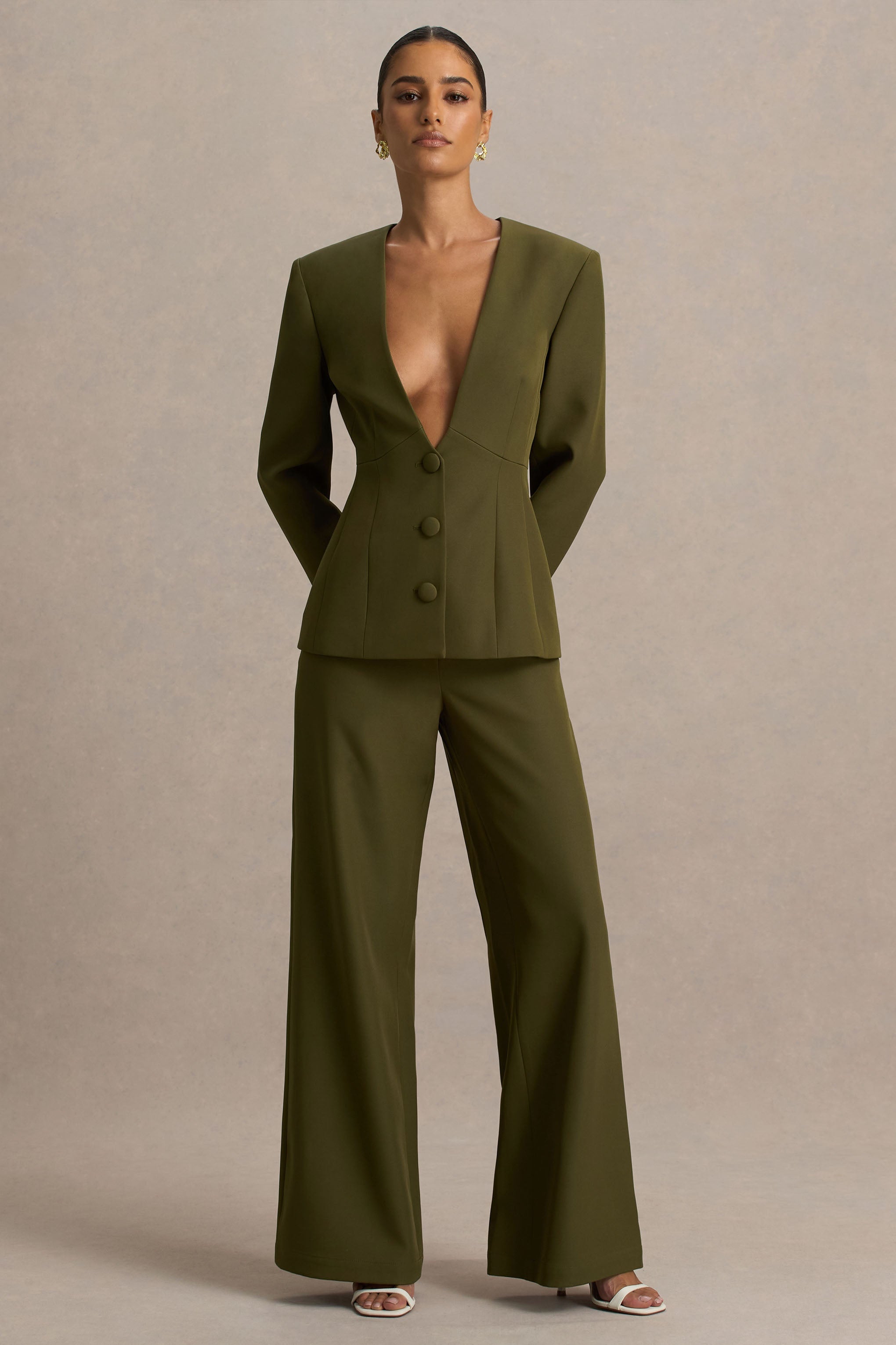 Ciedera Straight-Leg Trousers Olive