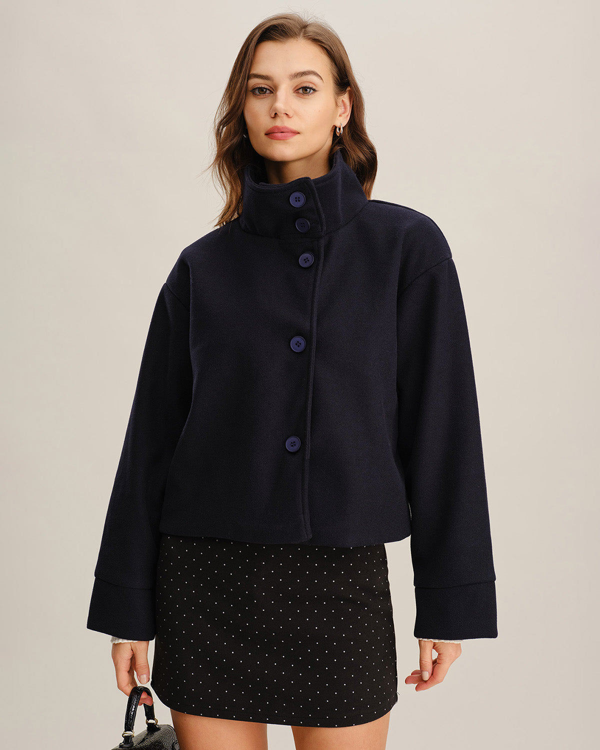 Ciedera Single Breasted Loose Jacket Blue