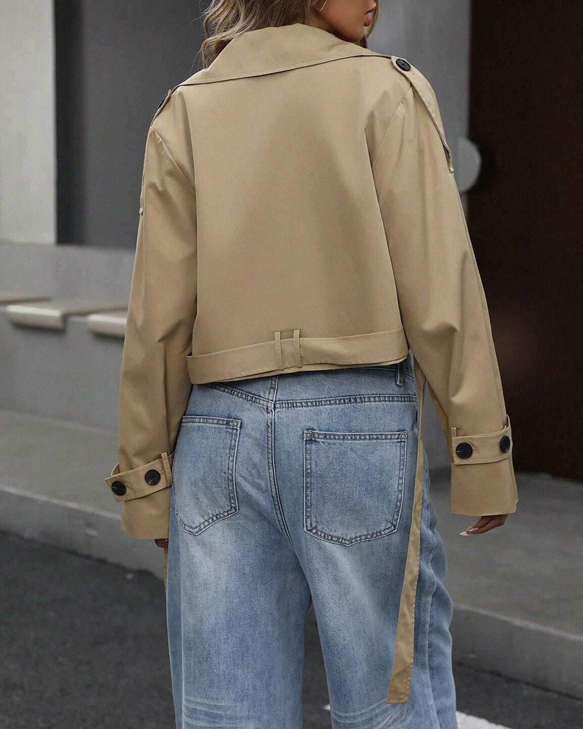 Ciedera Double Breasted Jacket Khaki