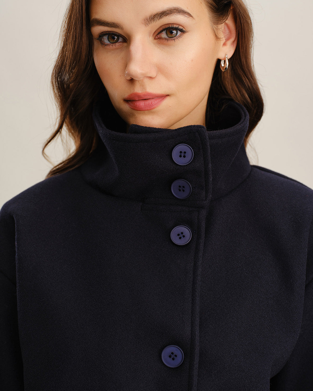 Ciedera Single Breasted Loose Jacket Blue