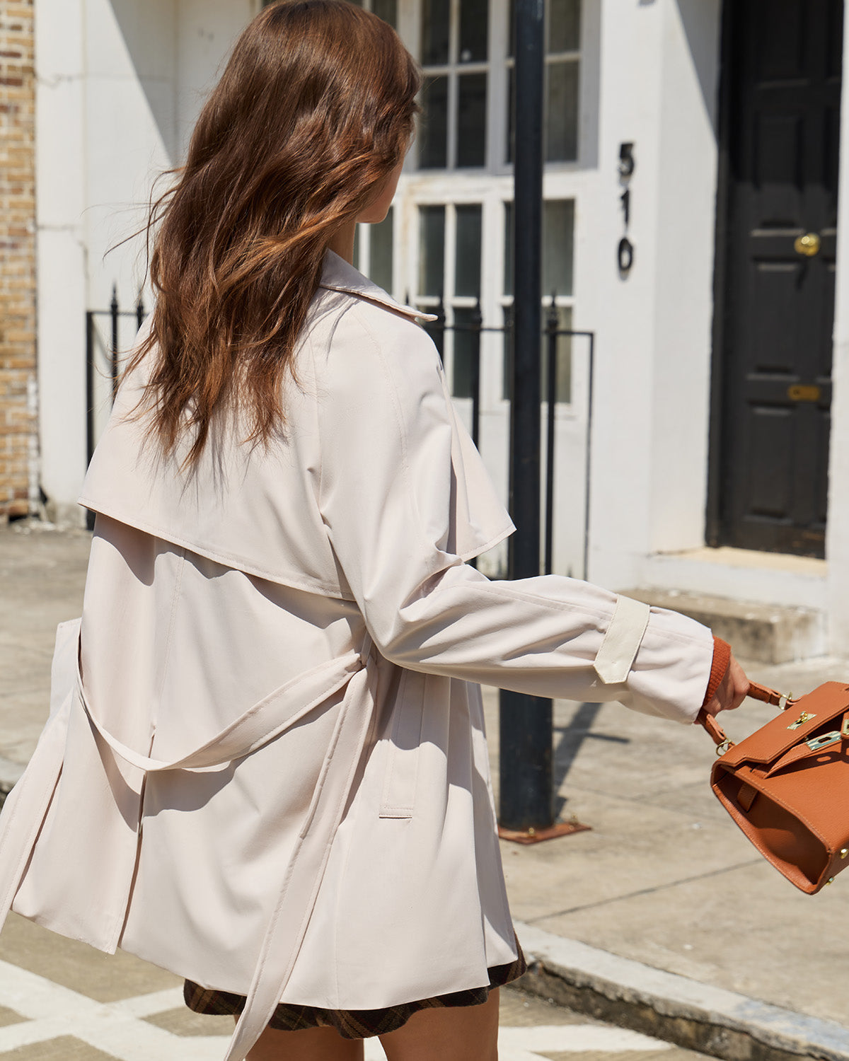 Ciedera Belted Pockets Trench Coat Beige