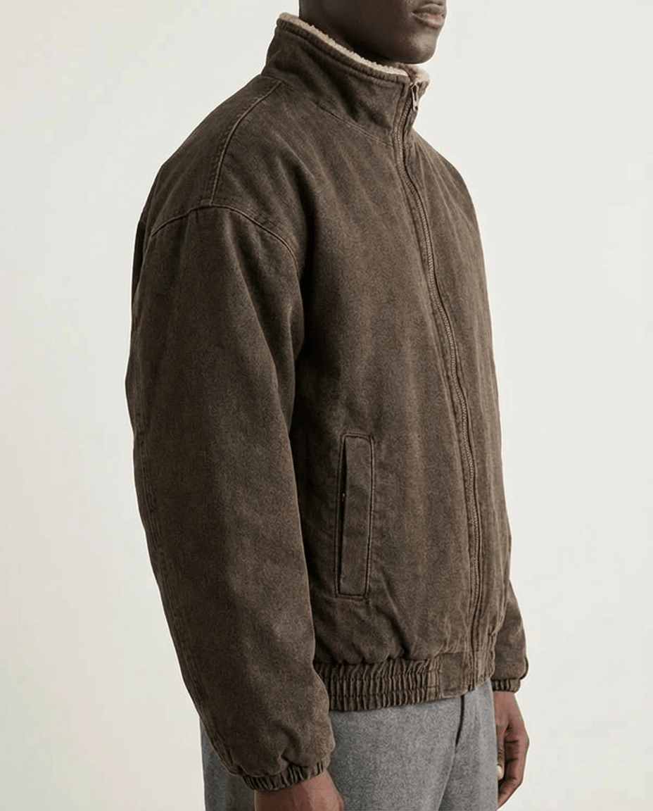Milan Sherpa‑Lined Bomber Jacket
